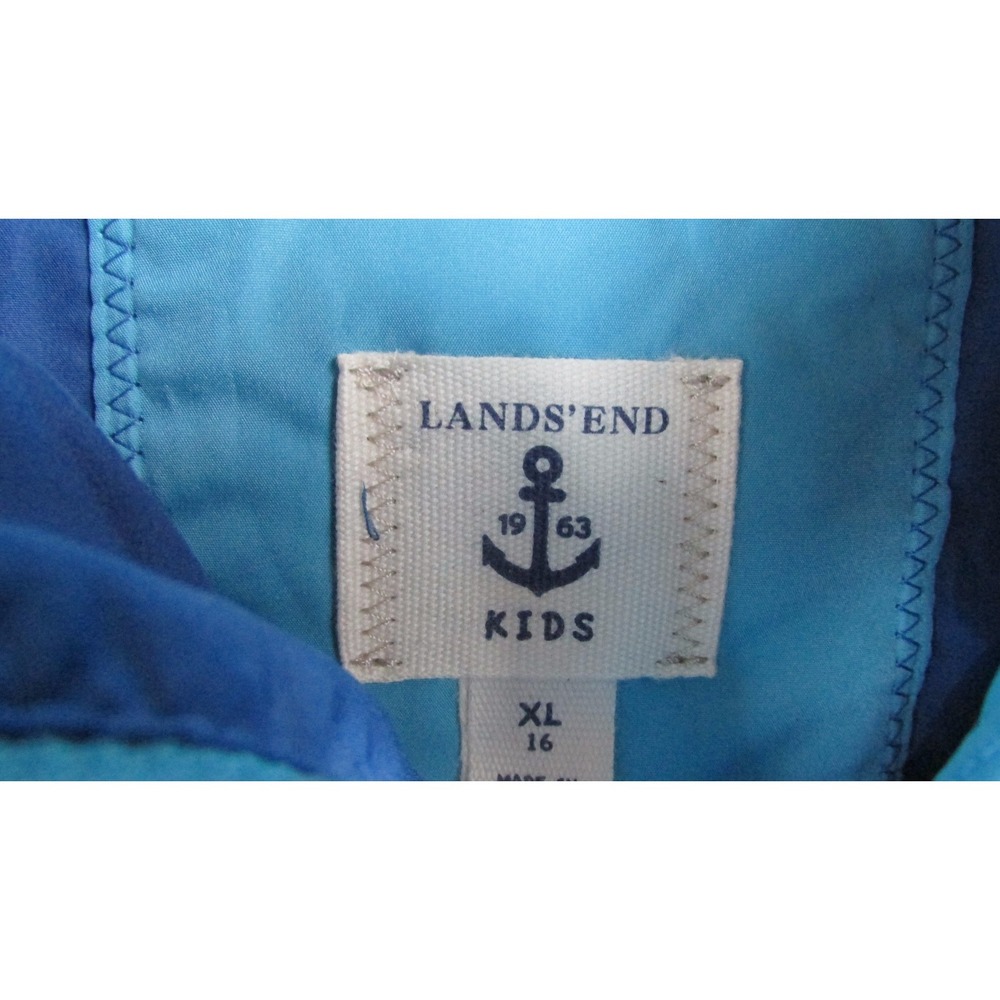Lands End Blue NEW girls Down puffer puffy winter vest NWOT XL 16 - Picture 4 of 4